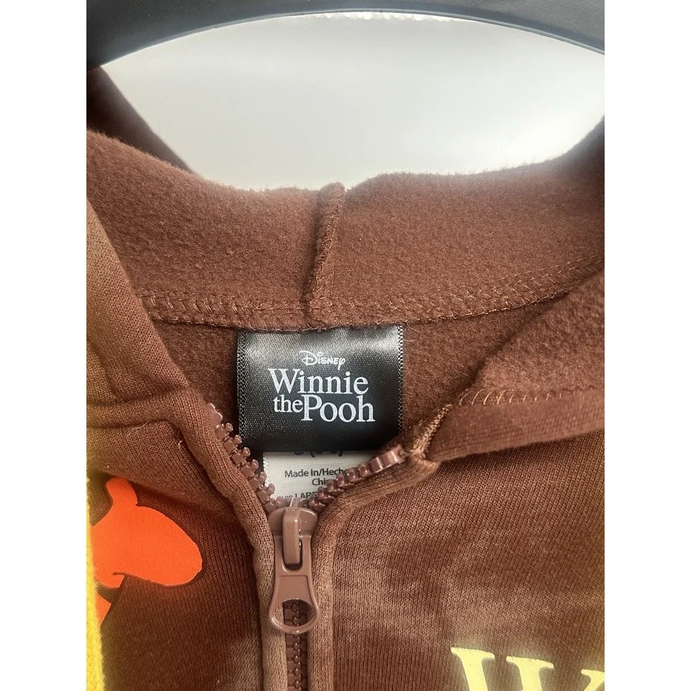 Disney Winnie The Pooh Zip Up‎ Hoodie Womens S Juniors Brown - Picture 5 of 8